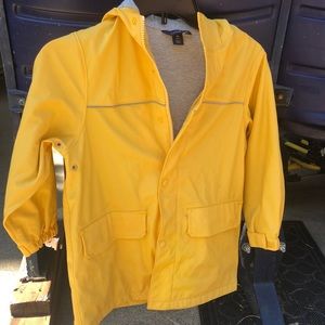 Kids yellow Lands End raincoat.